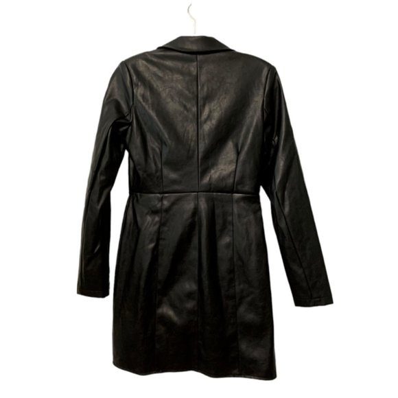 Nasty Gal Faux Leather Touch Me Dress Jacket sz 4 - Picture 7 of 9